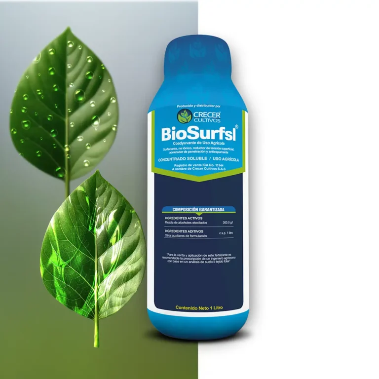 Envase de Biosurf SL coadyuvante agrícola no iónico humectante, surfactante y penetrante.
